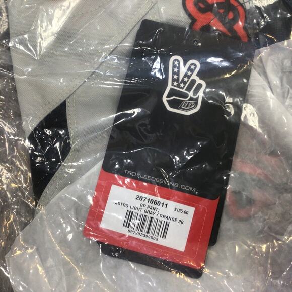 Troy Lee Designs Mens GP Motocross Racing Pants Astro Light Gray Orange Size 28 - Picture 3 of 5